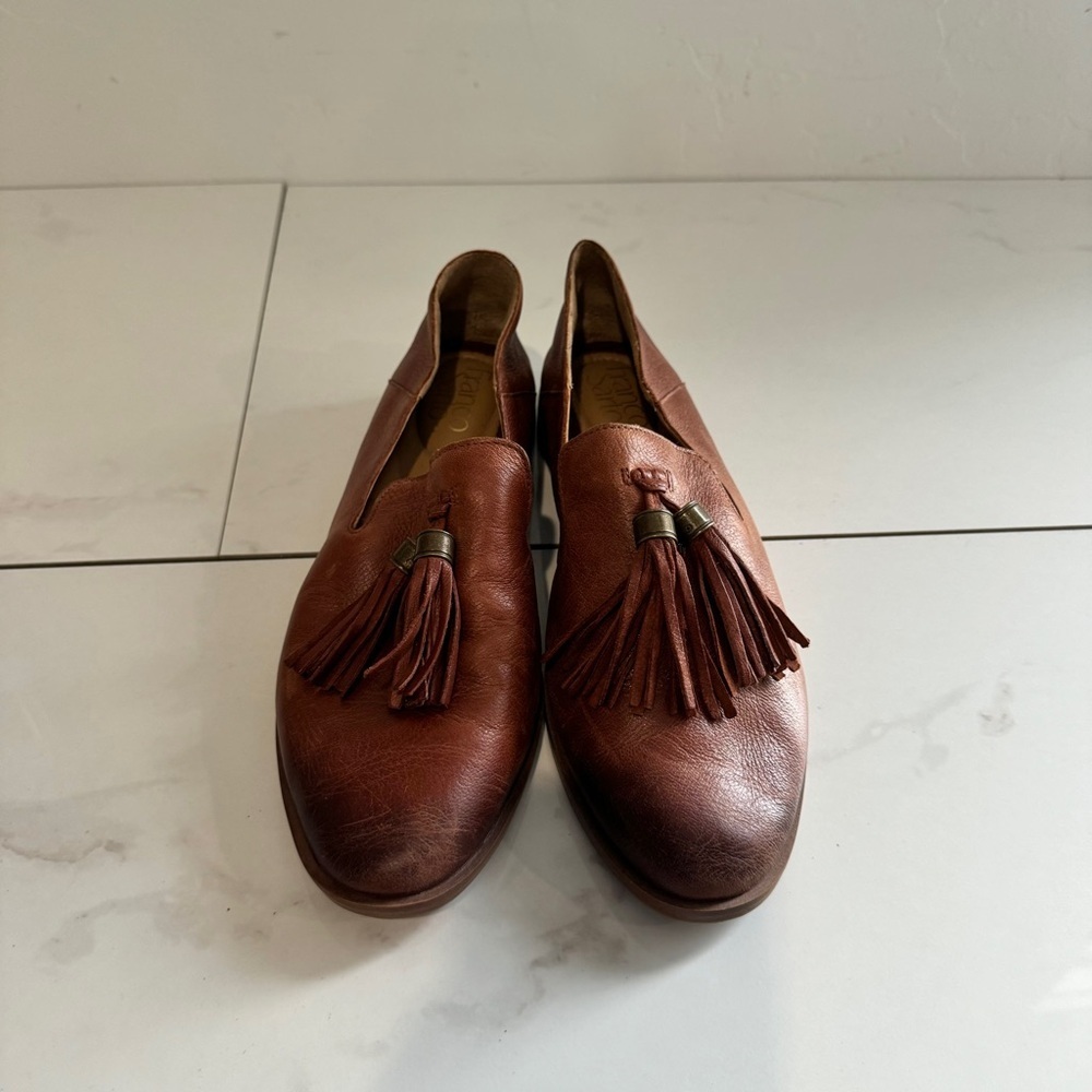 Franco Sarto Chestnut Tassel Loafers